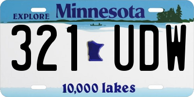 MN license plate 321UDW