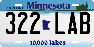 MN license plate 322LAB