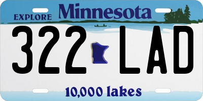 MN license plate 322LAD