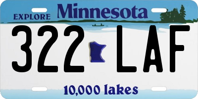 MN license plate 322LAF