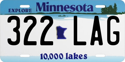 MN license plate 322LAG