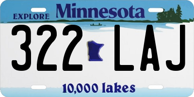 MN license plate 322LAJ