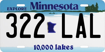 MN license plate 322LAL