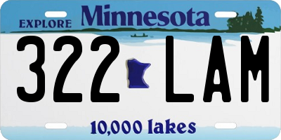 MN license plate 322LAM