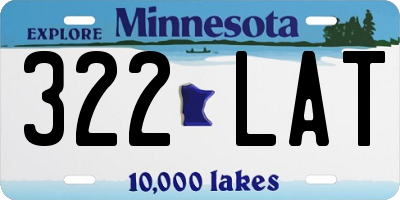 MN license plate 322LAT