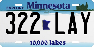 MN license plate 322LAY