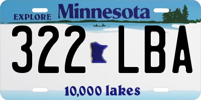 MN license plate 322LBA