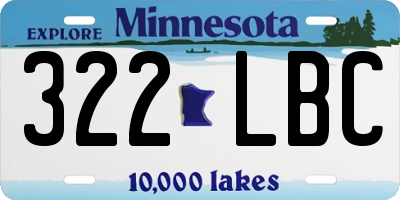 MN license plate 322LBC