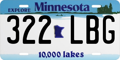 MN license plate 322LBG