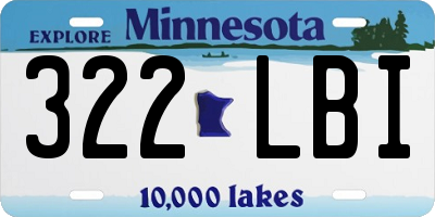 MN license plate 322LBI