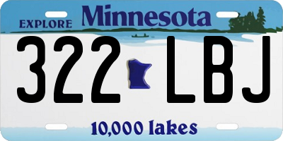 MN license plate 322LBJ