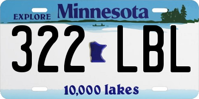 MN license plate 322LBL