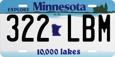 MN license plate 322LBM