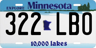 MN license plate 322LBO