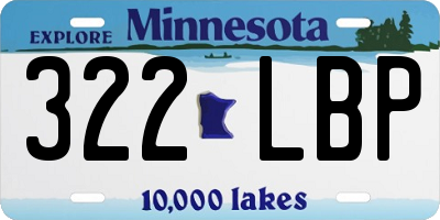 MN license plate 322LBP