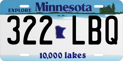 MN license plate 322LBQ