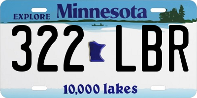 MN license plate 322LBR