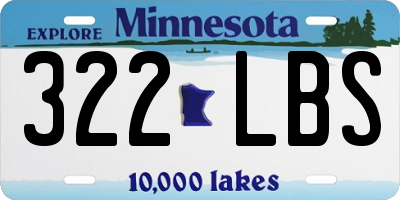 MN license plate 322LBS