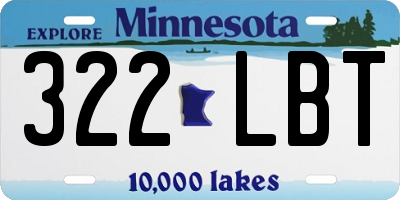 MN license plate 322LBT
