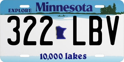 MN license plate 322LBV
