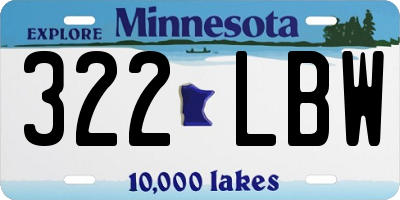 MN license plate 322LBW