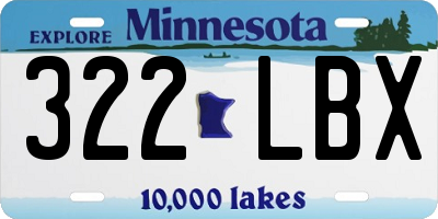 MN license plate 322LBX