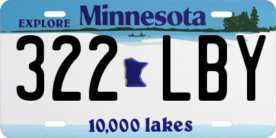 MN license plate 322LBY