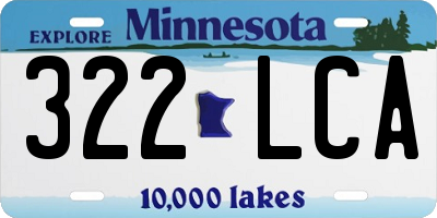 MN license plate 322LCA