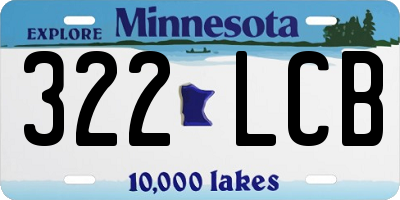 MN license plate 322LCB