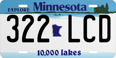 MN license plate 322LCD