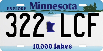 MN license plate 322LCF