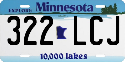 MN license plate 322LCJ
