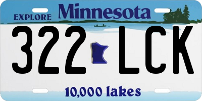 MN license plate 322LCK