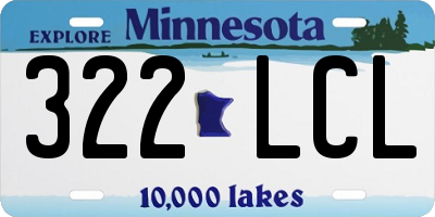 MN license plate 322LCL