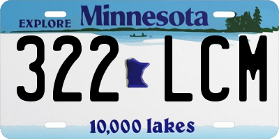 MN license plate 322LCM