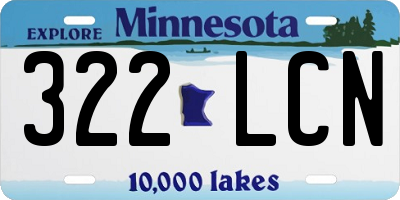 MN license plate 322LCN
