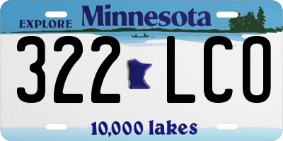MN license plate 322LCO