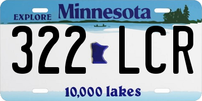 MN license plate 322LCR