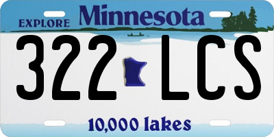 MN license plate 322LCS