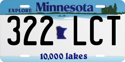 MN license plate 322LCT