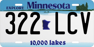 MN license plate 322LCV