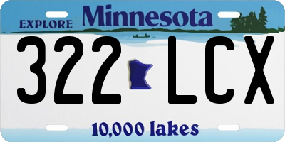 MN license plate 322LCX