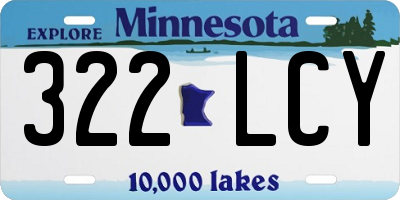 MN license plate 322LCY