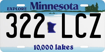 MN license plate 322LCZ