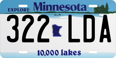 MN license plate 322LDA
