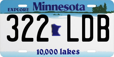 MN license plate 322LDB