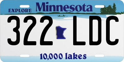 MN license plate 322LDC