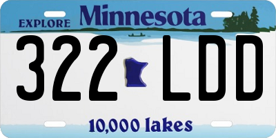MN license plate 322LDD