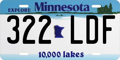 MN license plate 322LDF