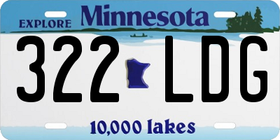 MN license plate 322LDG
